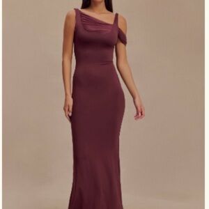 Meshki One-Shoulder Plum Dress
